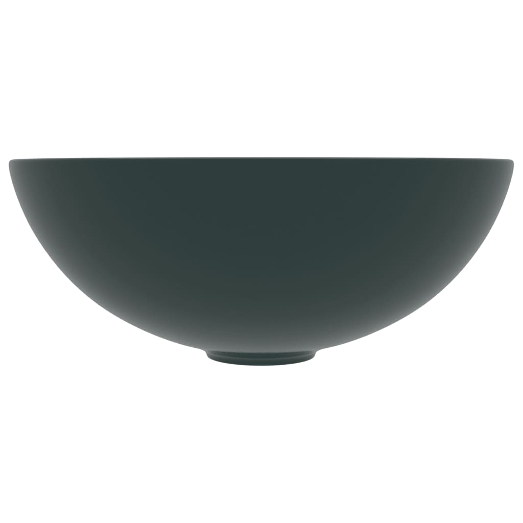 Vidaxl Washbasin Round Céramique Green foncé