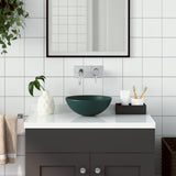 Vidaxl Washbasin Round Céramique Green foncé