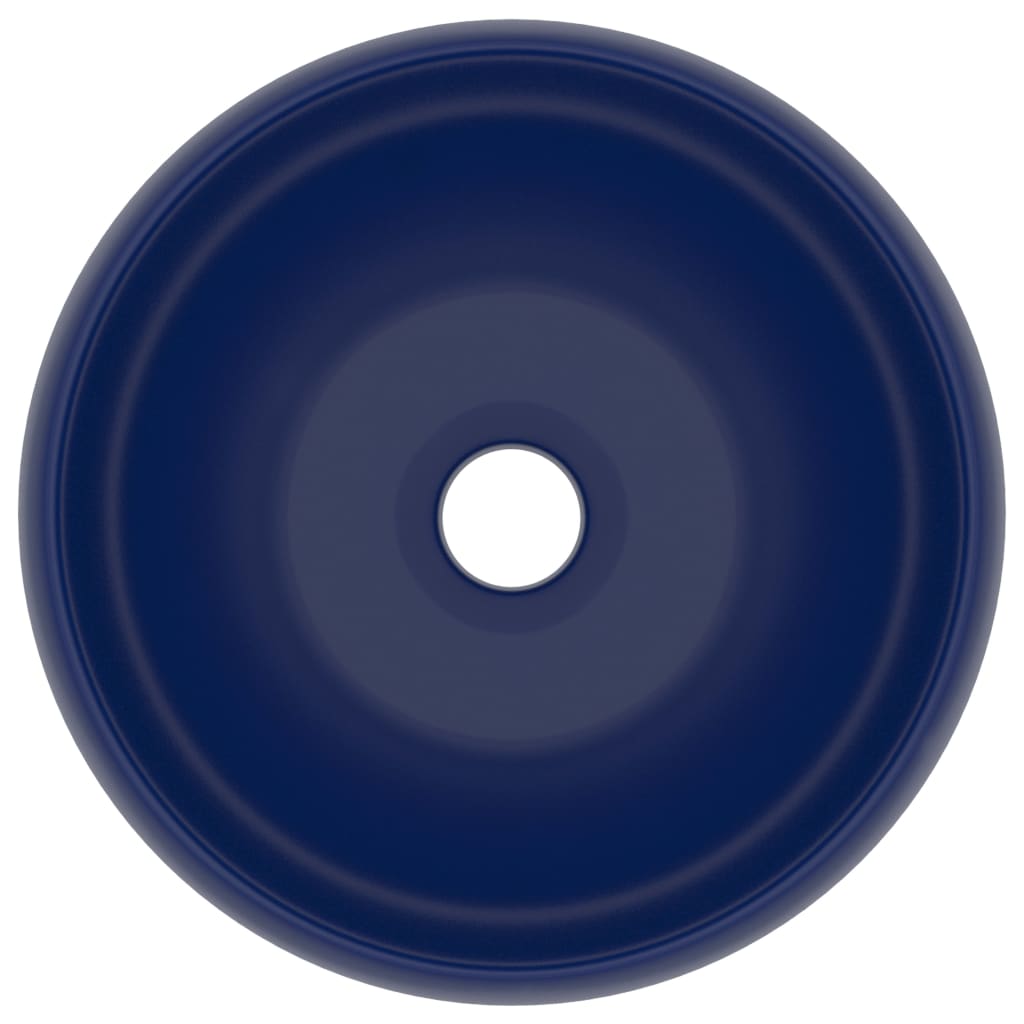 Vidaxl Washbasin Round 40x15 cm keramická rohož tmavě modrá