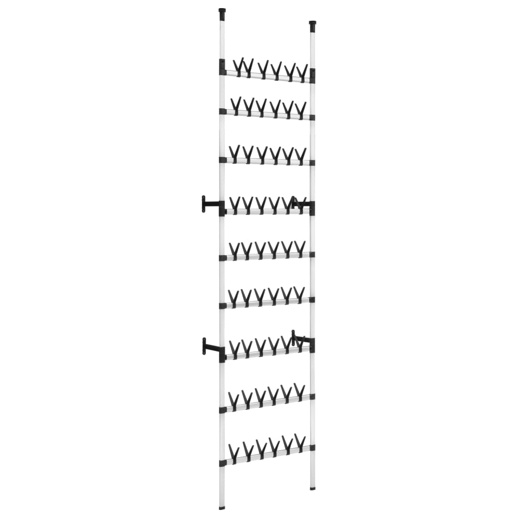 VidaXL shoe rack with rods of telescopic aluminum