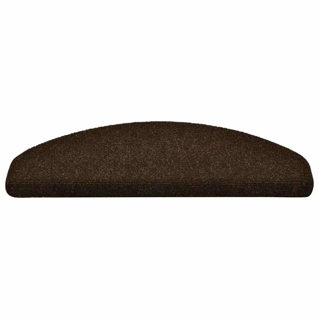 VIDAXL Stair tapetes auto -adesivos 15 peças 65x21x4 cm Brown Semi -Rounds grandes