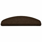 VIDAXL Stair tapetes auto -adesivos 15 peças 65x21x4 cm Brown Semi -Rounds grandes