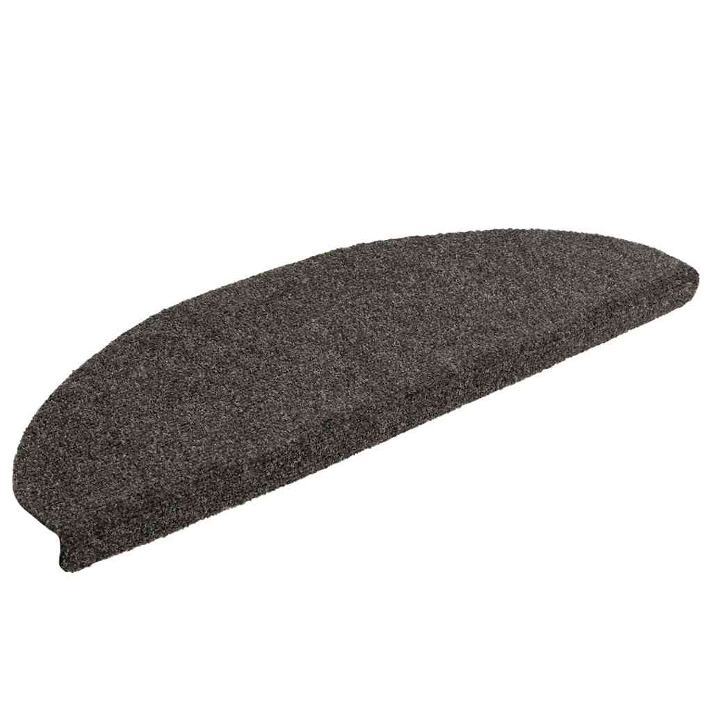 Vidaxl stair mats self -adhesive 15 pieces 65x21x4 cm anthracite semi -rounds large