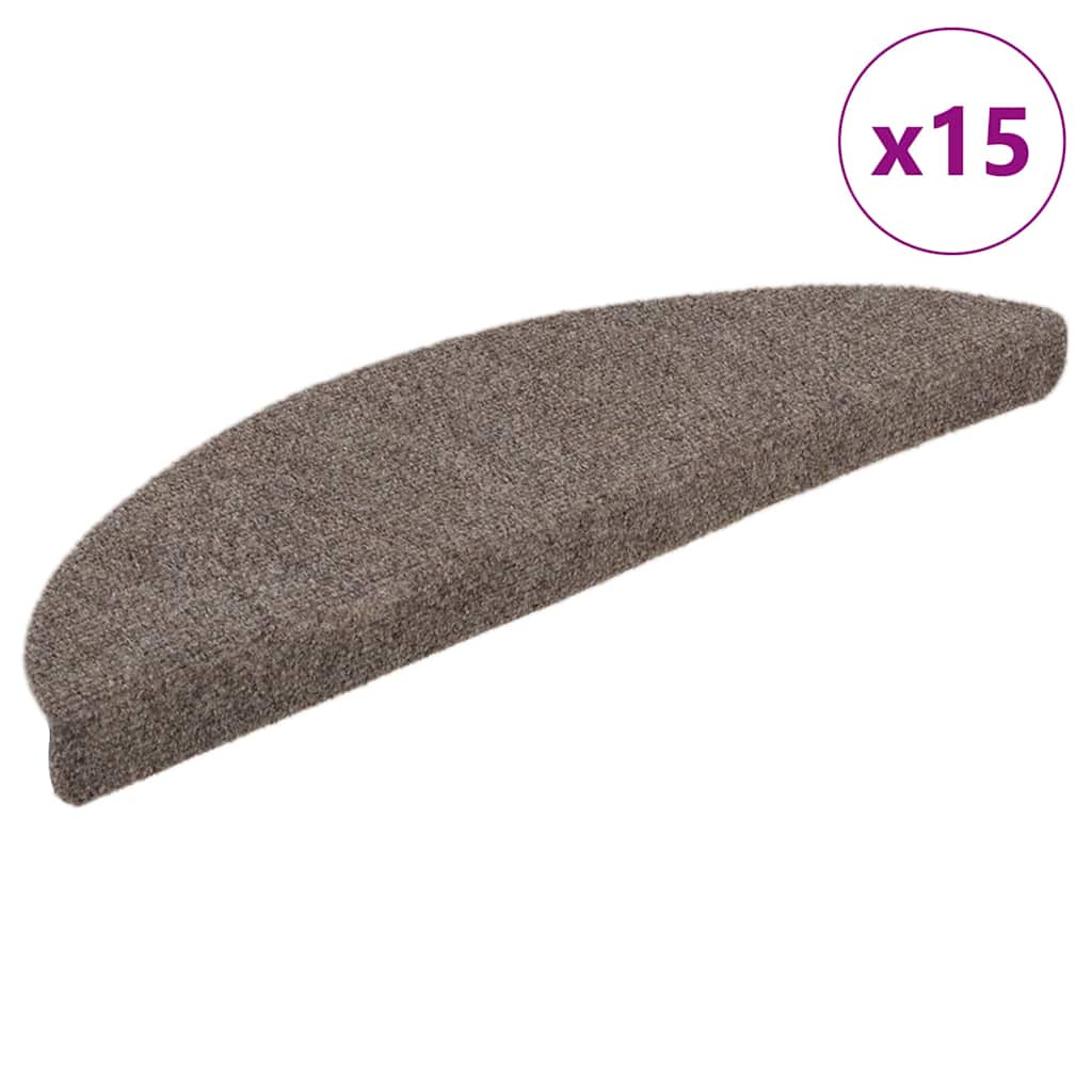 Vidaxl stair mats self -adhesive 15 pieces 65x21x4 cm beige hemisphere large