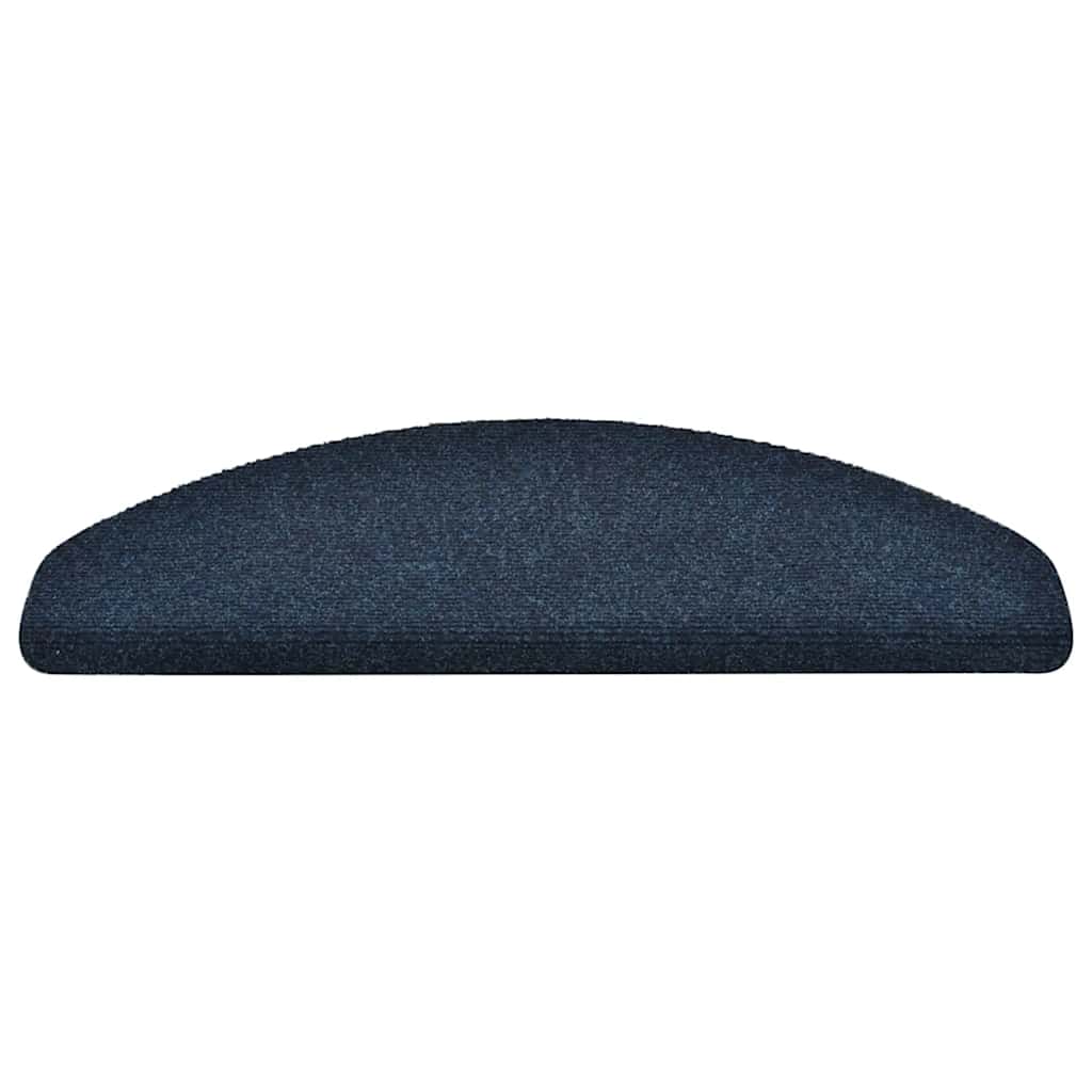 Vidaxl stair mats self -adhesive 15 pieces 65x21x4 cm navy blue semi -rounds large