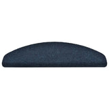 Vidaxl stair mats self -adhesive 15 pieces 65x21x4 cm navy blue semi -rounds large