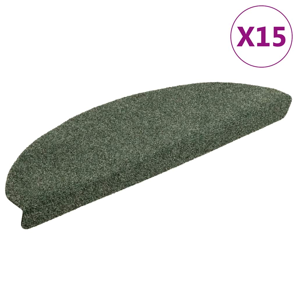Vidaxl Stair Mats Self -fast 15 stykker 65x21x4 cm grøn halvkugle stor