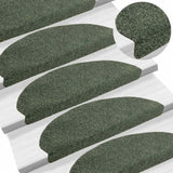 Vidaxl Stair Mats Self -fast 15 stykker 65x21x4 cm grøn halvkugle stor