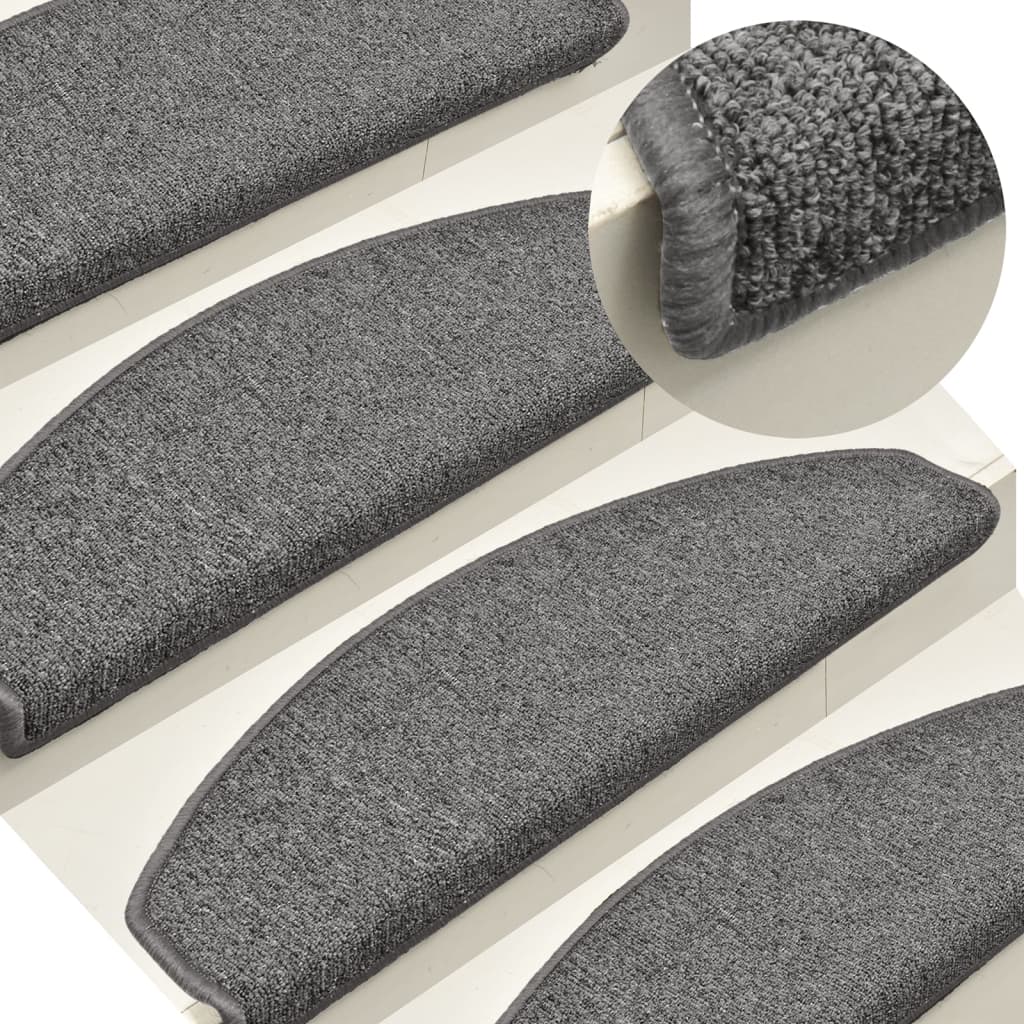 Vidaxl stair mats 15 st 65x24x4 cm dark gray hemisphere large