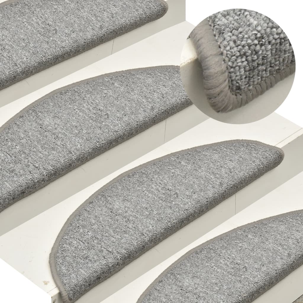 Vidaxl stair mats 15 st 56x17x3 cm light gray hemisphere