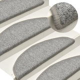 Vidaxl stair mats 15 st 56x17x3 cm light gray hemisphere