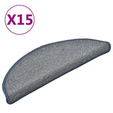 Vidaxl stair mats 15 st 56x17x3 cm light gray and blue hemisphere