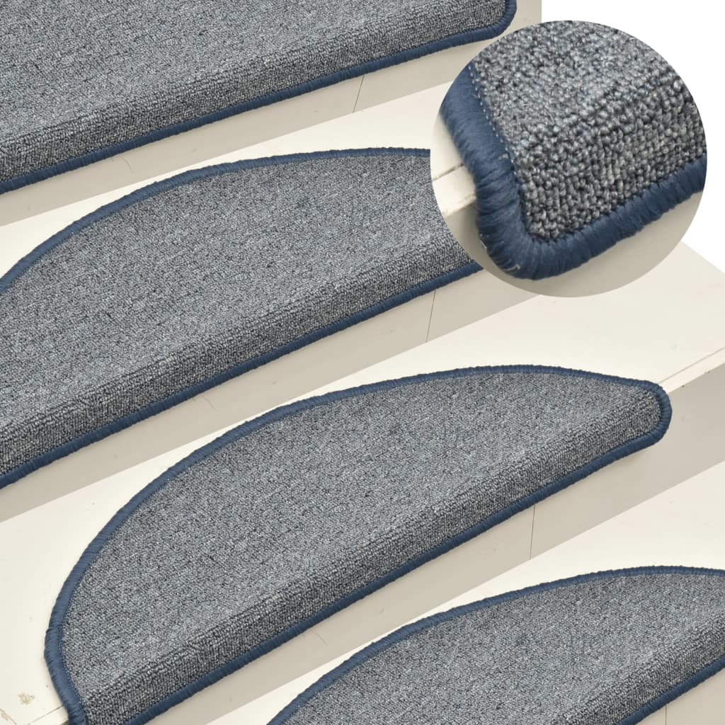Vidaxl stair mats 15 st 56x17x3 cm light gray and blue hemisphere
