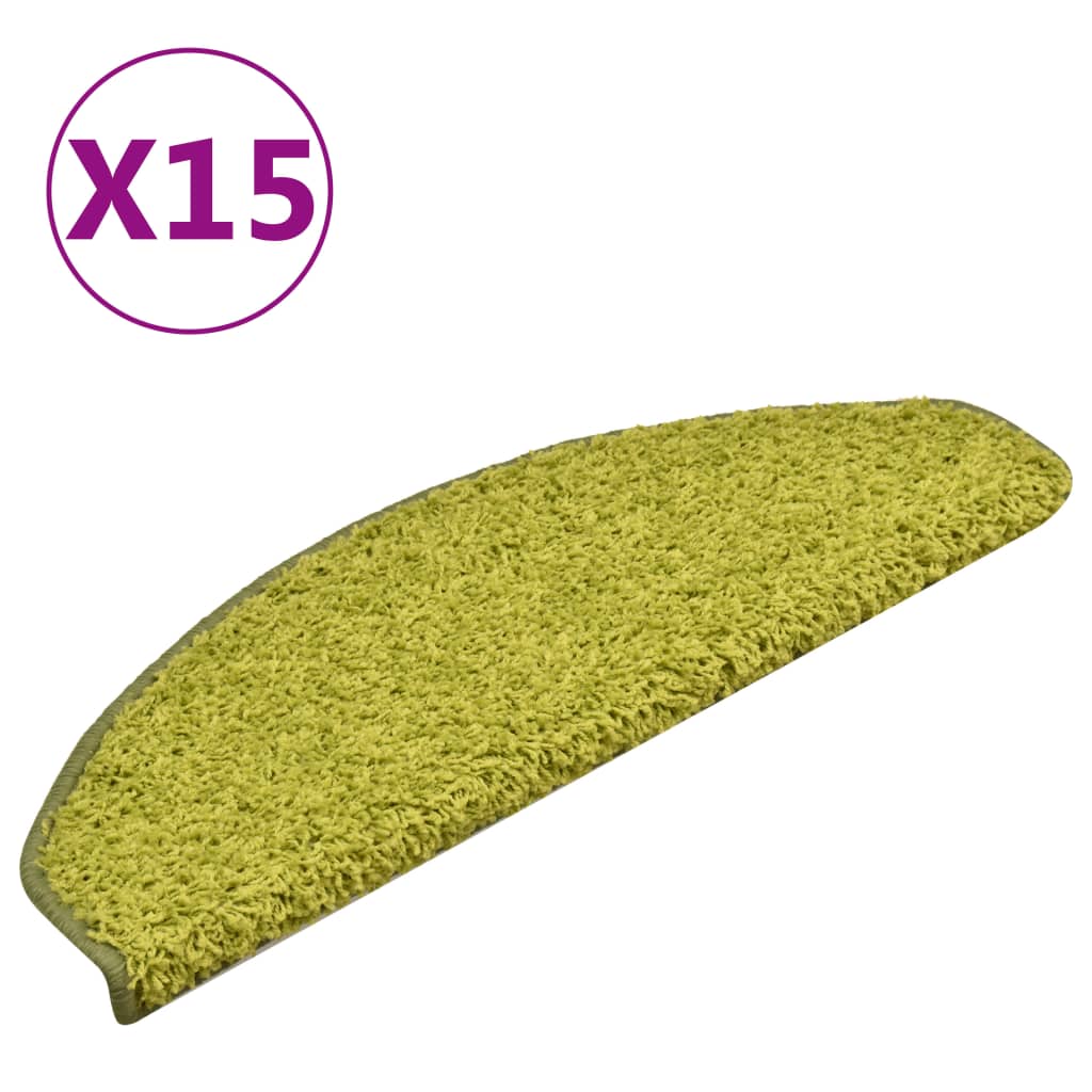 Vidaxl stair mats 15 st 65x21x4 cm green