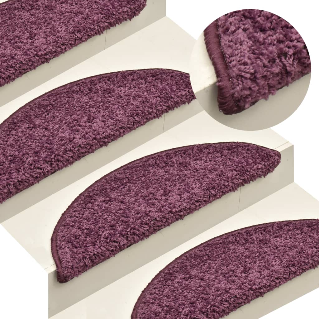 Vidaxl stair mats 15 st 56x17x3 cm dark purple