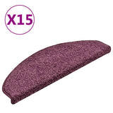 Vidaxl stair mats 15 st 65x21x4 cm dark purple