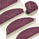 Vidaxl stair mats 15 st 65x21x4 cm dark purple