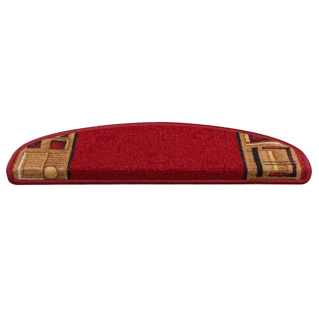 Vidaxl stair mats self -adhesive 15 st 65x21x4 cm red