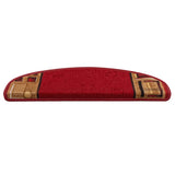 Vidaxl stair mats self -adhesive 15 st 65x21x4 cm red