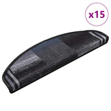Vidaxl stair mats self -adhesive 15 st 65x21x4 cm black and gray