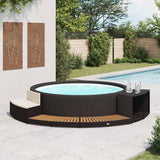 Vidaxl Spa-Bouw Poly Rattan und Acaciahout Schwarz