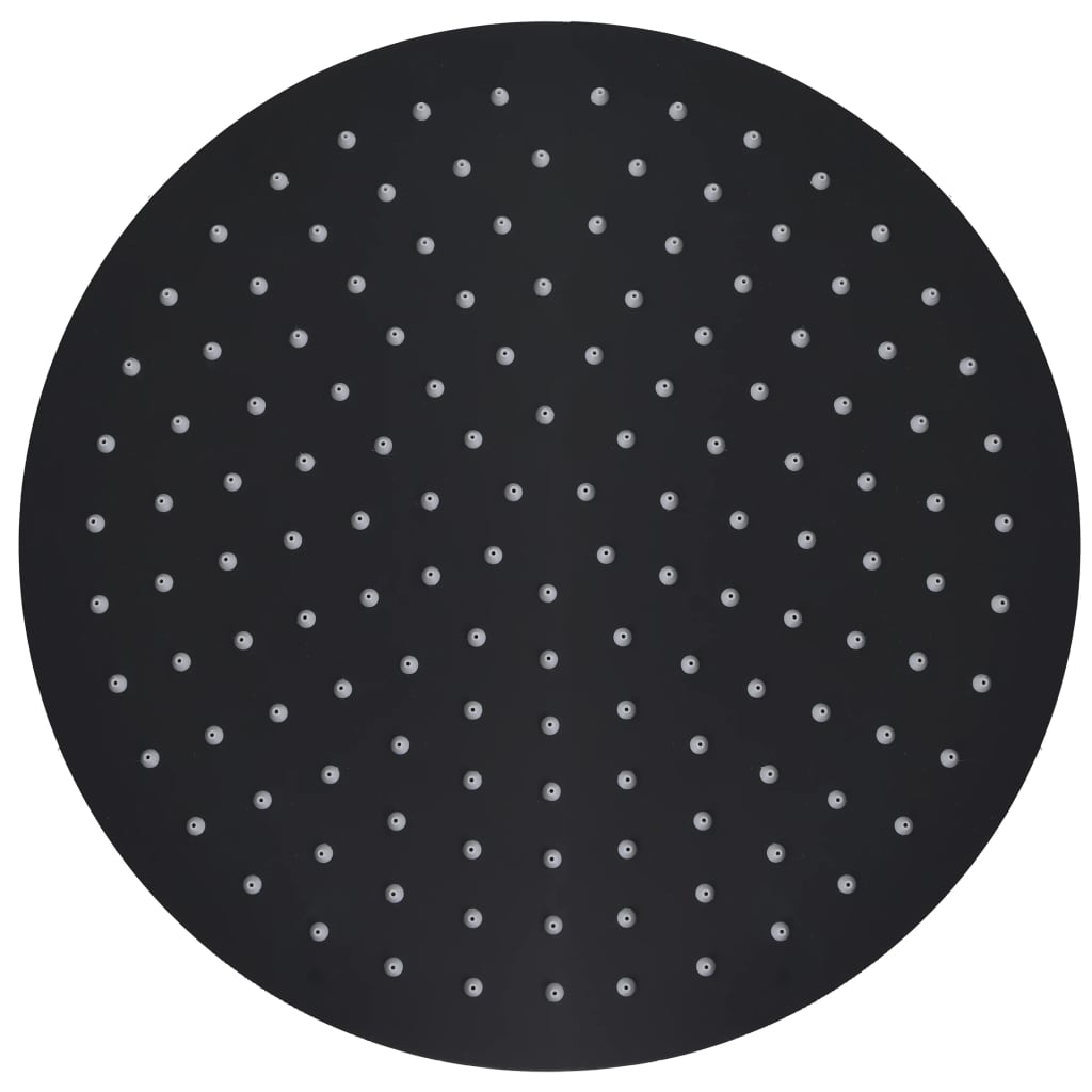 Vidaxl regendouchekop rond 30 cm roestvrij staal zwart