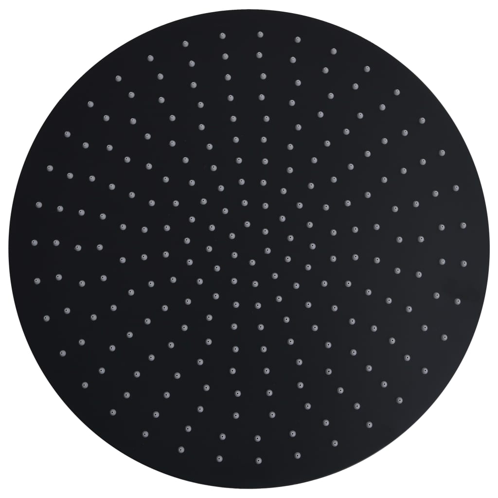 Vidaxl Pain Shower Head Round 40 cm en acier inoxydable noir