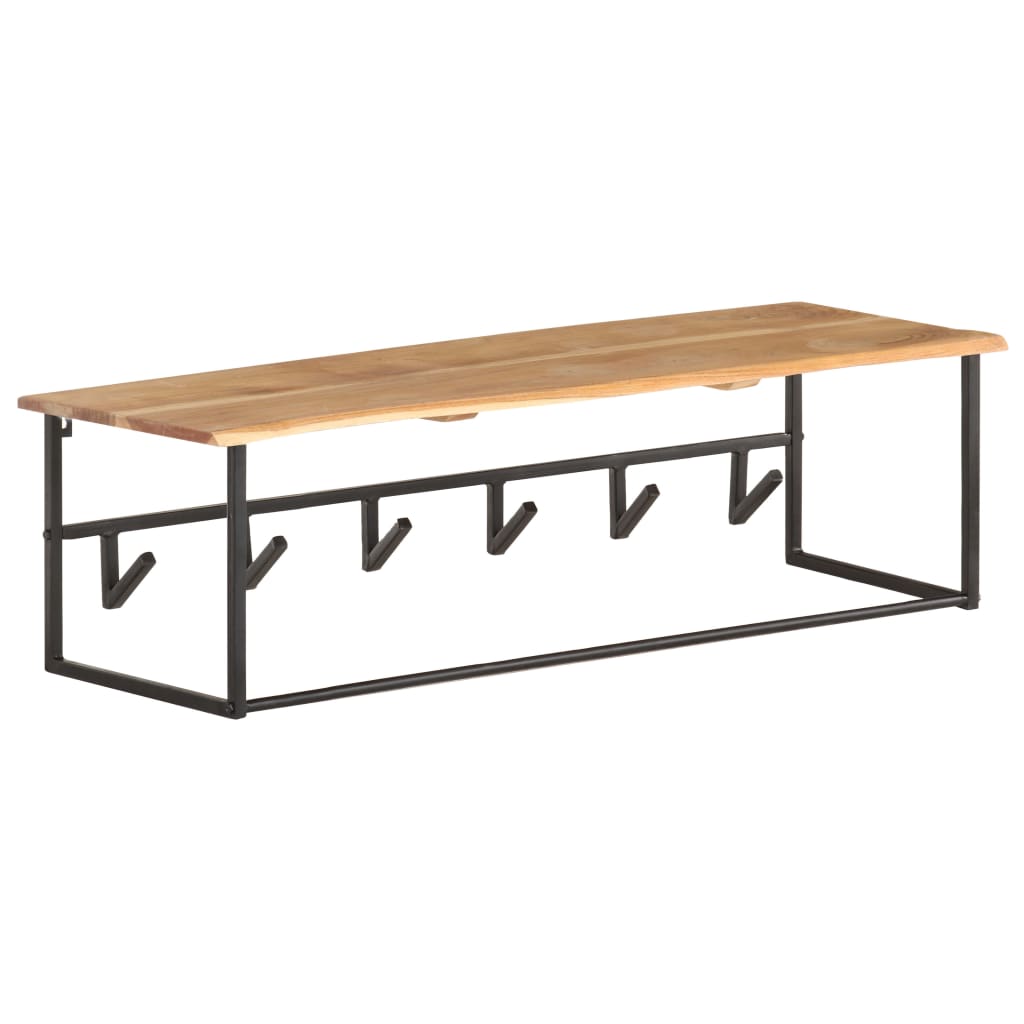 VidaXL coat rack with shelf 100x34x38 cm solid acacia wood