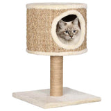 Vidaxl -Katzenmöbel mit Haus und Kratzer nach 52 cm Seegras