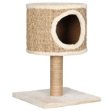 Vidaxl -Katzenmöbel mit Haus und Kratzer nach 52 cm Seegras