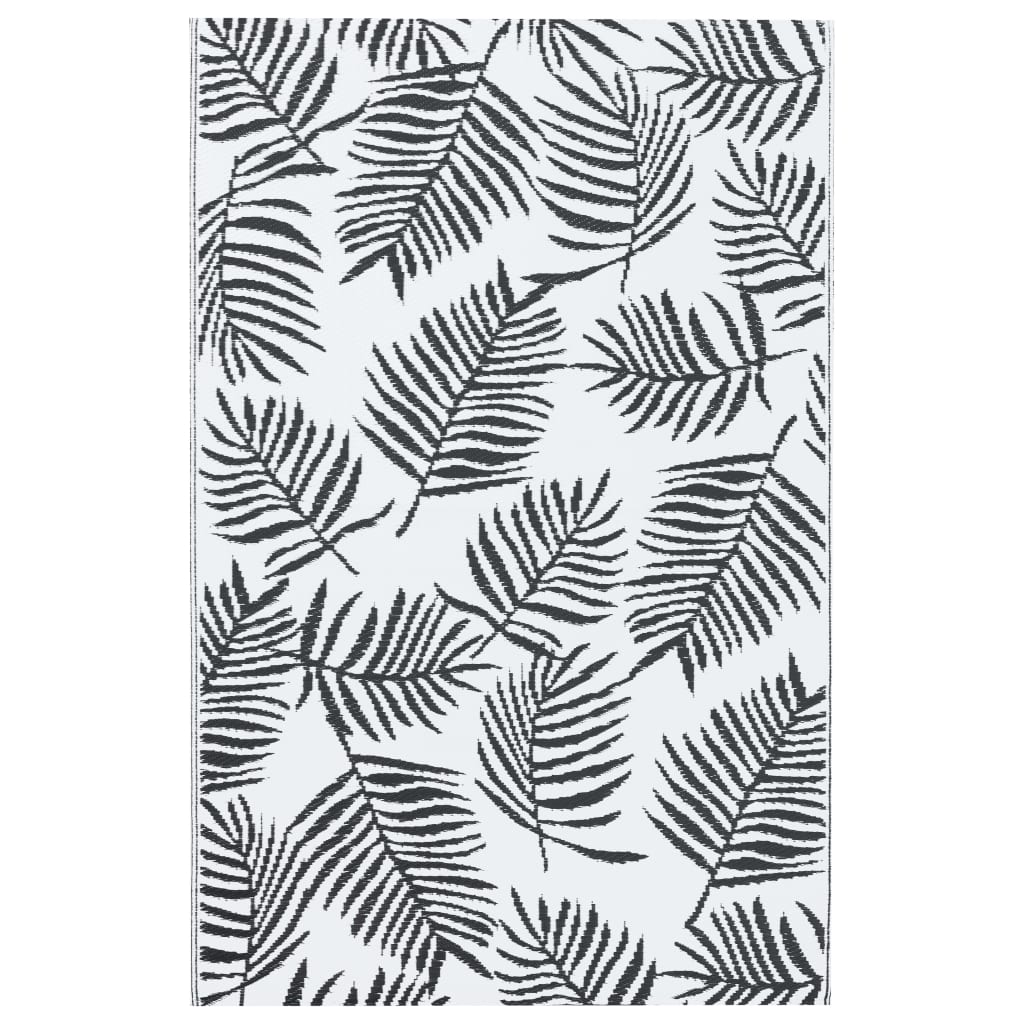 Vidaxl ausserhalb rug arakil 80x150 cm pp wäiss a schwaarz