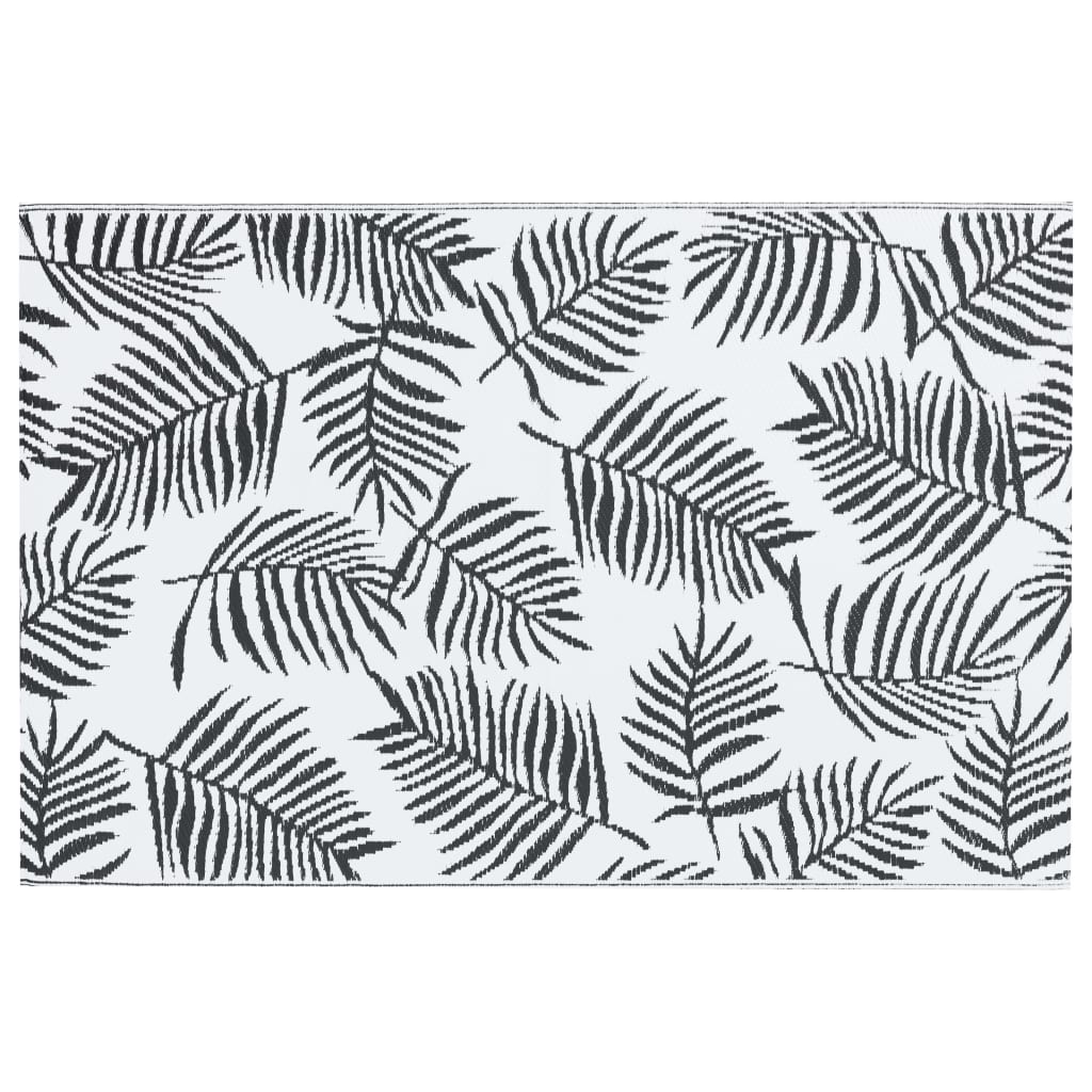 Vidaxl ausserhalb rug arakil 80x150 cm pp wäiss a schwaarz