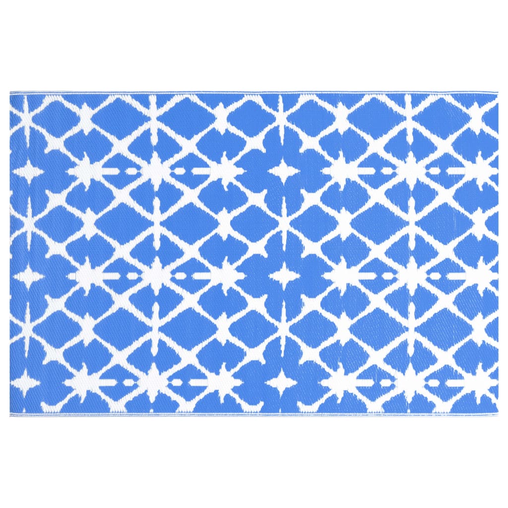 Vidaxl ausserhalb vum Rug Arakil 190x290 cm pp blo a wäiss