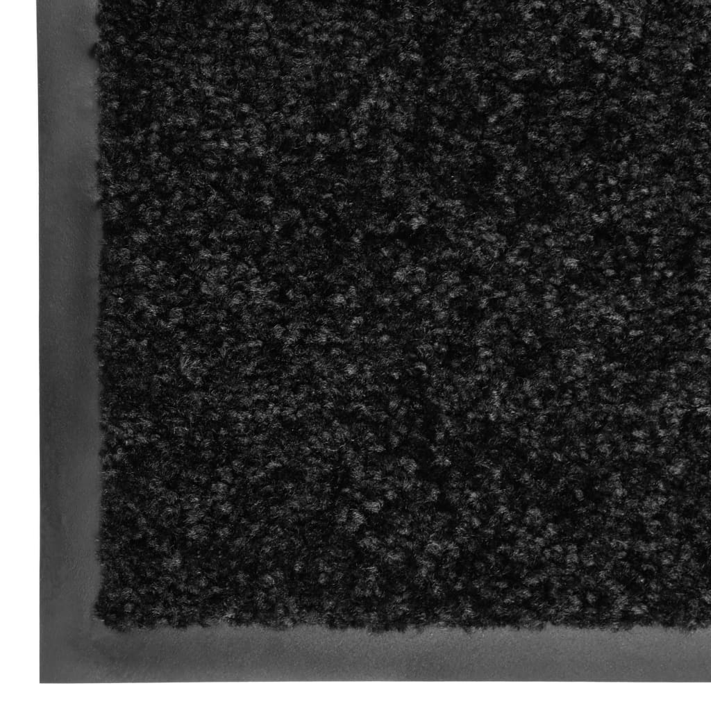 VIDAXL -Türmatte waschbarer 90x150 cm schwarz