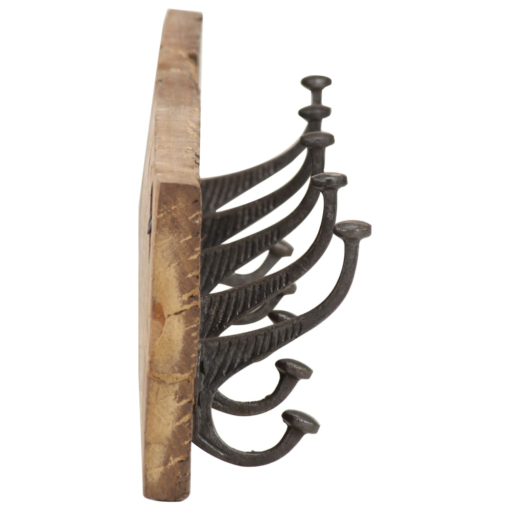 VidaXL Wall coat rack with 5 hooks 100x2.5x15 cm solid recycled wood