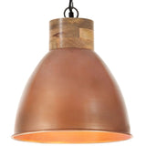 Vidaxl hanging lamp industrial E27 35 cm iron and solid wood copper color