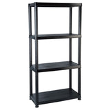 Vidaxl Storage Rack 4-lag 61x30.5x130 cm plastik sort