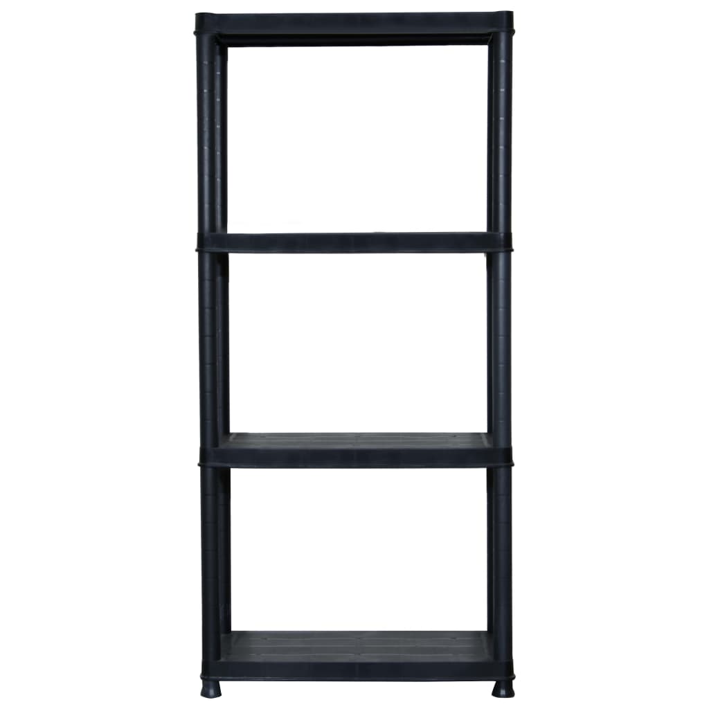 Vidaxl Storage Rack 4-lag 61x30.5x130 cm plastik sort
