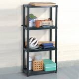 Vidaxl Storage Rack 4-lag 61x30.5x130 cm plastik sort
