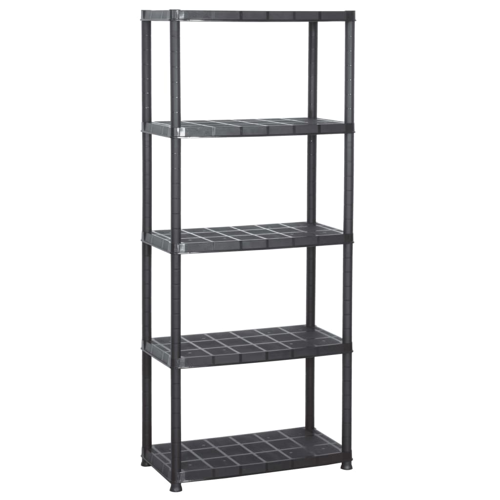 Vidaxl Storage Rack 5-lags 71x38x170 cm plastik sort
