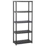 Vidaxl Storage Rack 5-lags 71x38x170 cm plastik sort