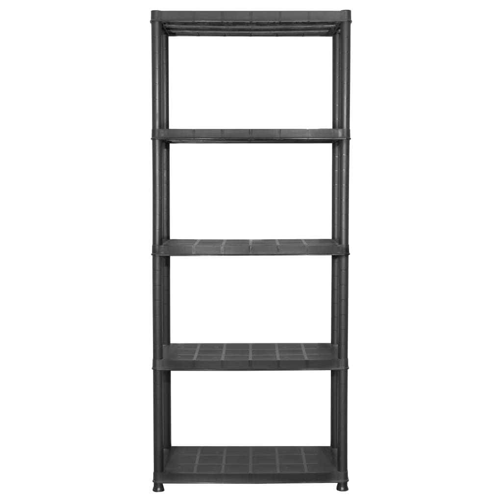 Vidaxl Storage Rack 5-lags 71x38x170 cm plastik sort