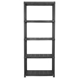 Vidaxl Storage Rack 5-lags 71x38x170 cm plastik sort