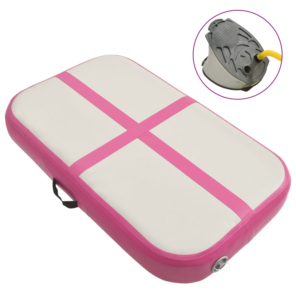Vidaxl Gimnastična preproga z napihovanjem črpalke 60x100x10 cm PVC Pink