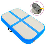 Vidaxl ginnastics tappetino con pompa gonfiabile 60x100x10 cm blu in PVC