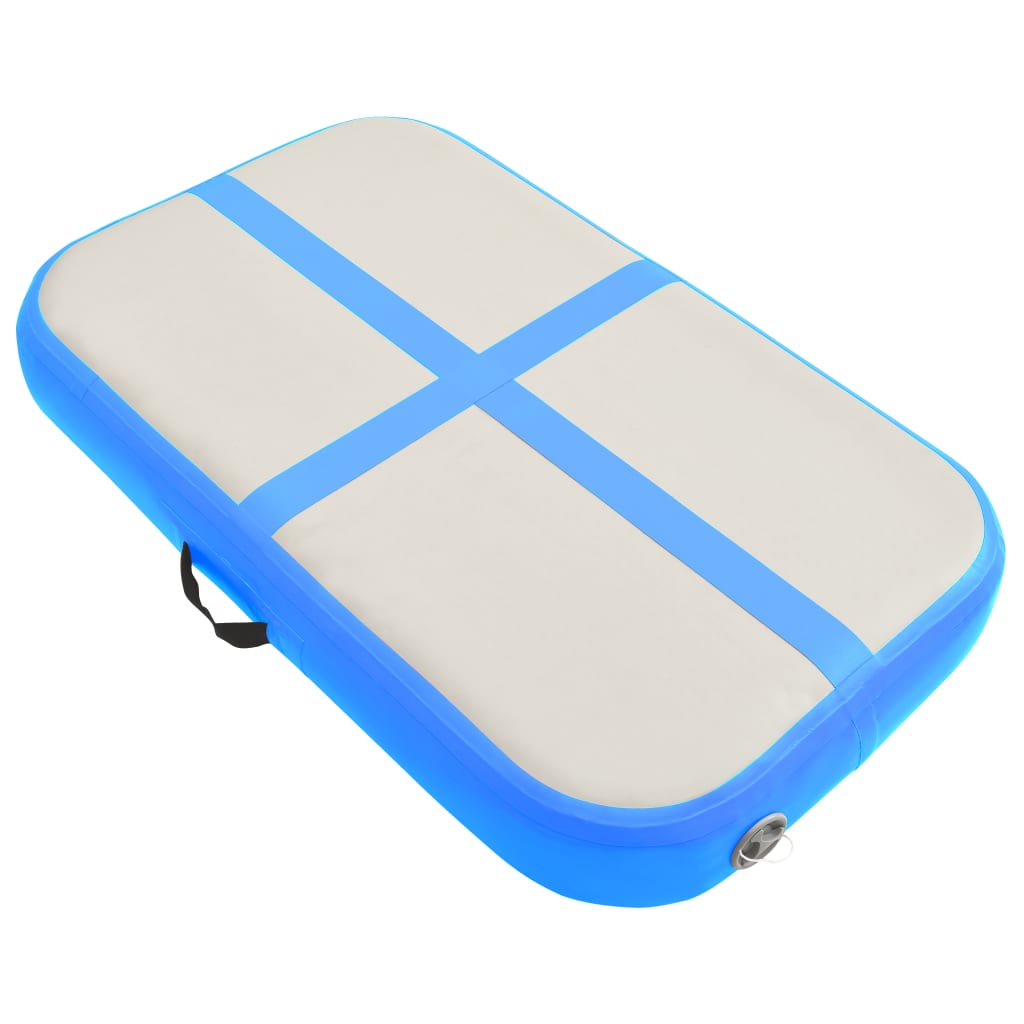 Vidaxl ginnastics tappetino con pompa gonfiabile 60x100x10 cm blu in PVC