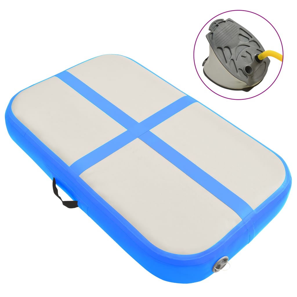 Vidaxl gymnastics mat with pump inflatable 60x100x15 cm PVC blue