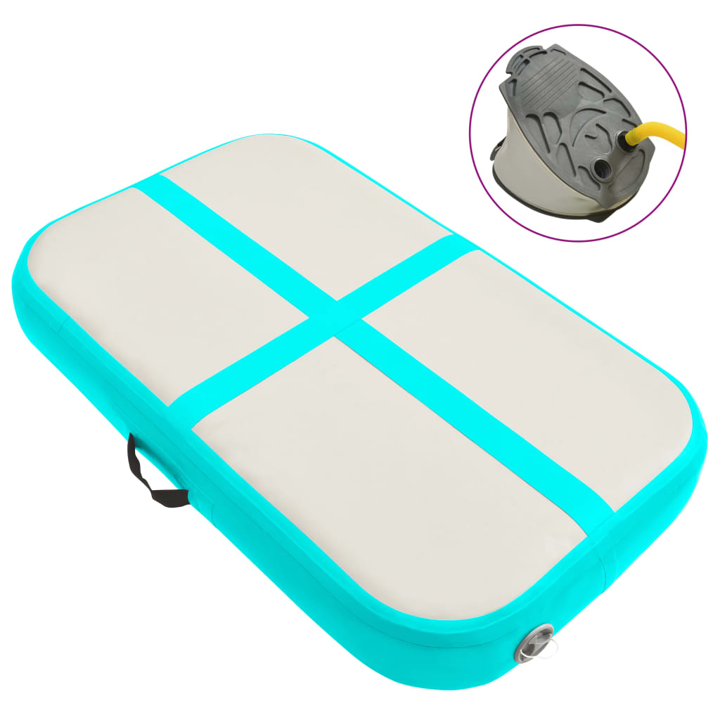 Vidaxl gymnastics mat with pump inflatable 60x100x15 cm PVC green