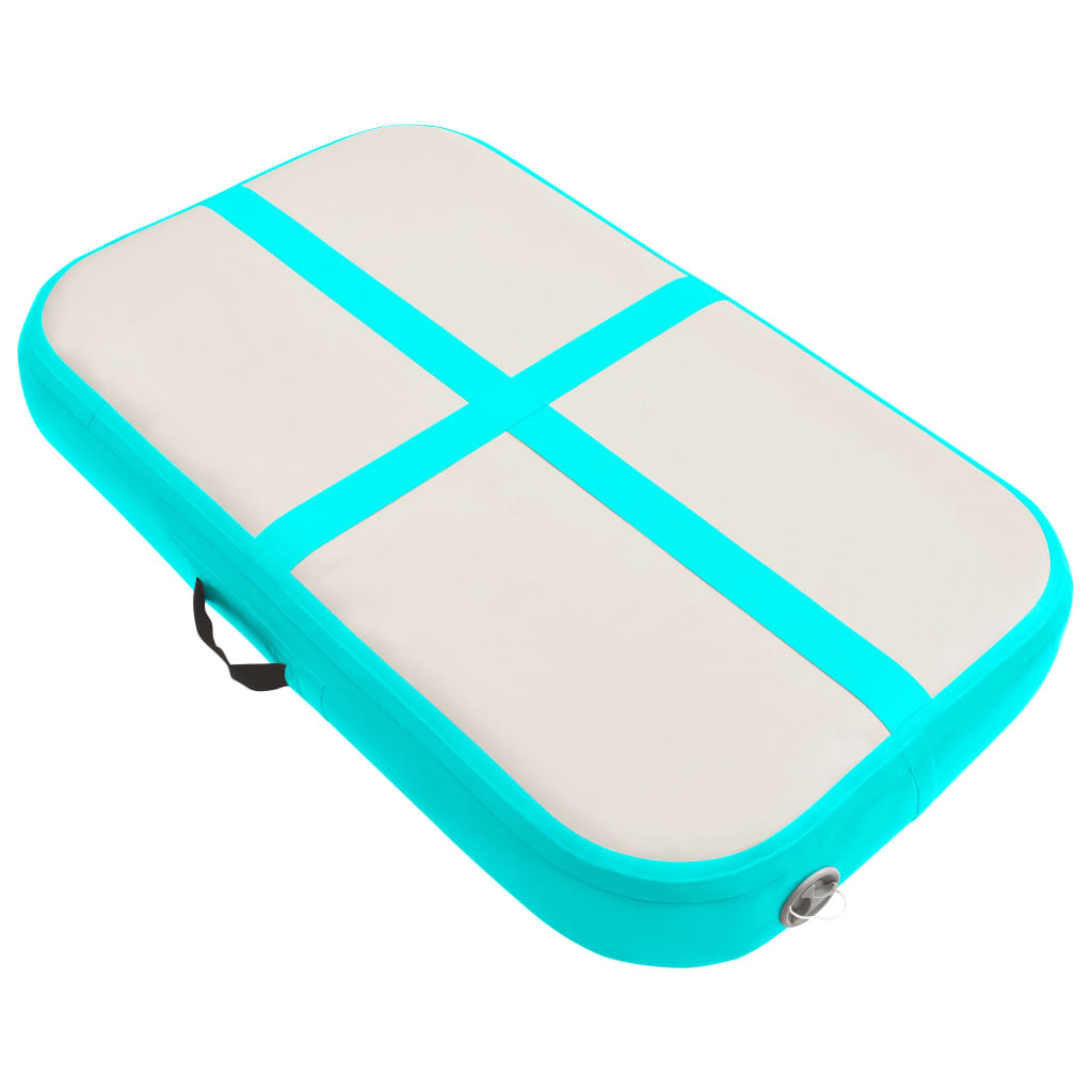 Vidaxl gymnastics mat with pump inflatable 60x100x15 cm PVC green