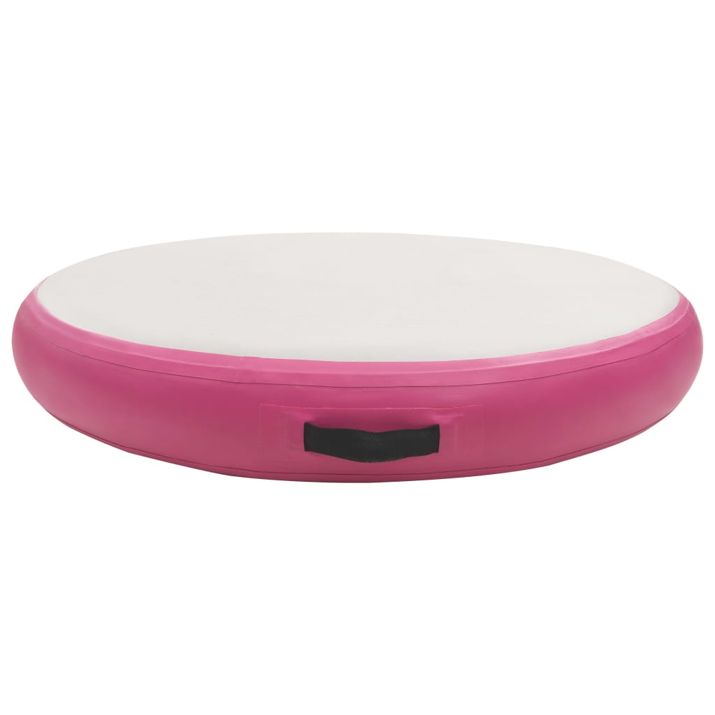 Vidaxl Gimnastična preproga z napihovanjem črpalke 100x100x10 cm PVC Pink